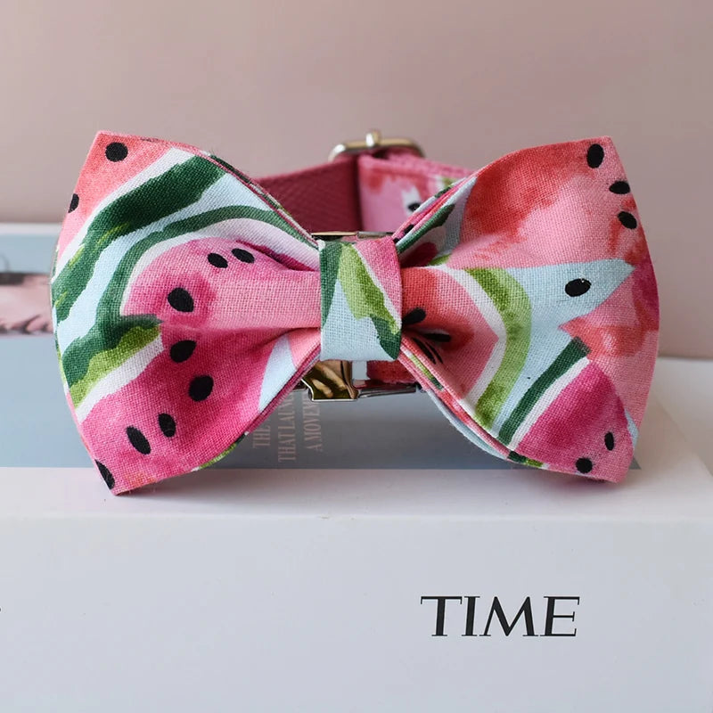 Personalized Bow Dog Collar & Leash Set