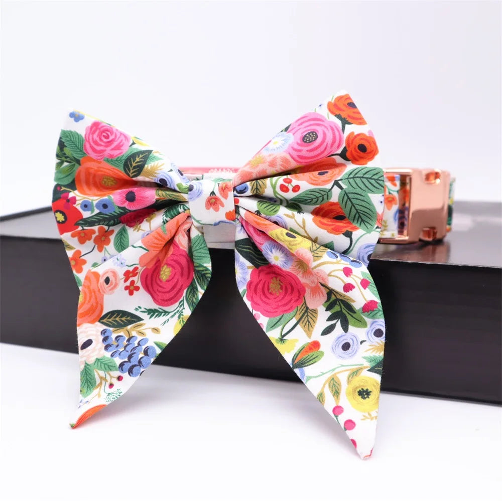 Flower Bandana Dog Collar & Leash Set