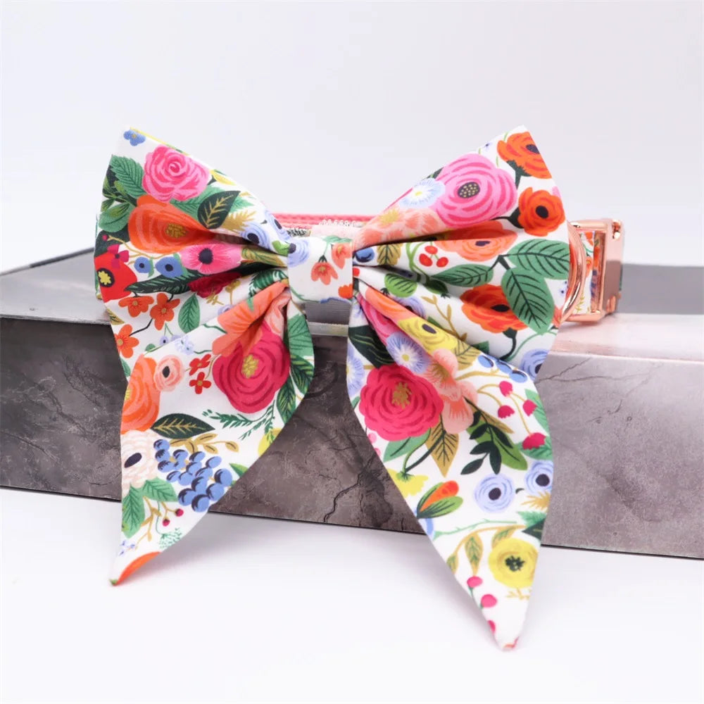 Flower Bandana Dog Collar & Leash Set