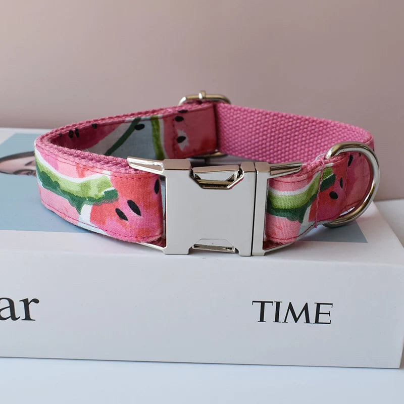 Personalized Bow Dog Collar & Leash Set
