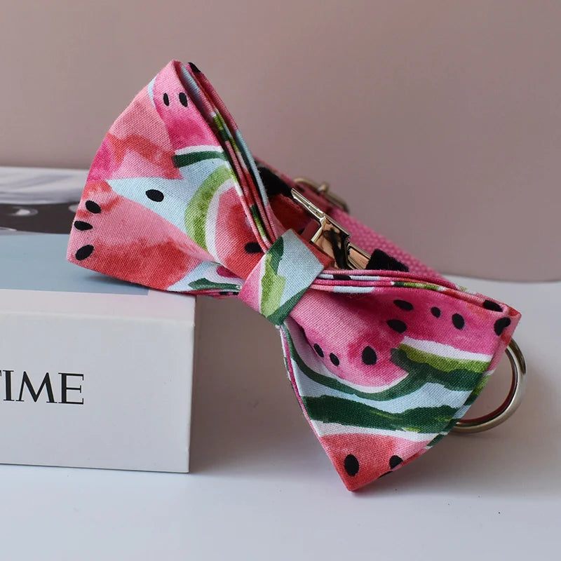Personalized Bow Dog Collar & Leash Set
