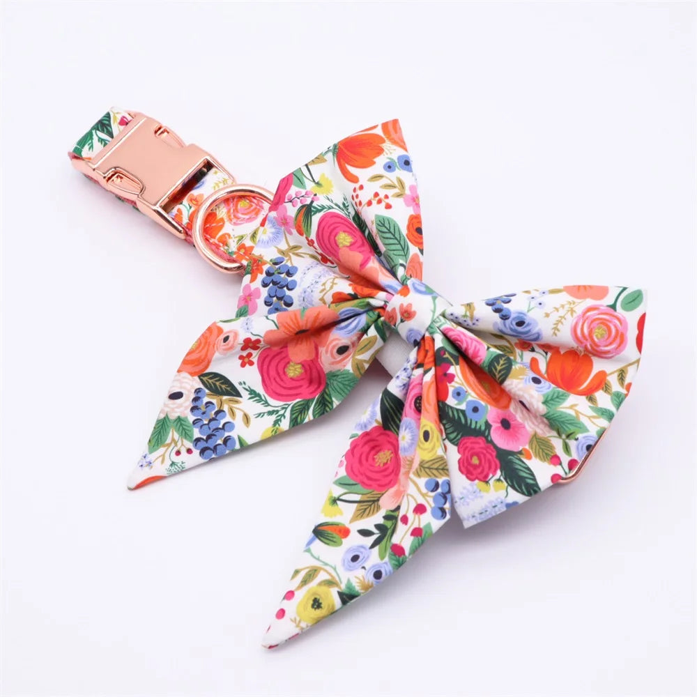 Flower Bandana Dog Collar & Leash Set