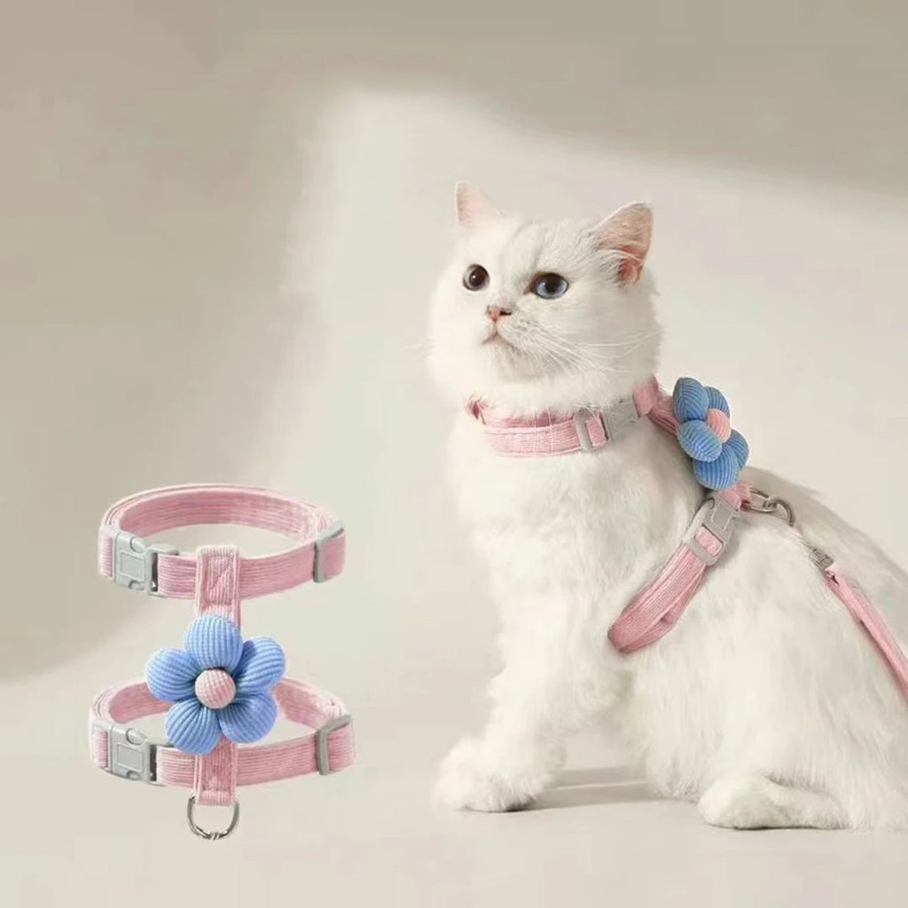 Adjustable Cat & Small Dog Harness Set