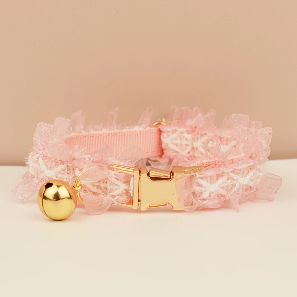 Lace Cat Collar with Bell — Personalized