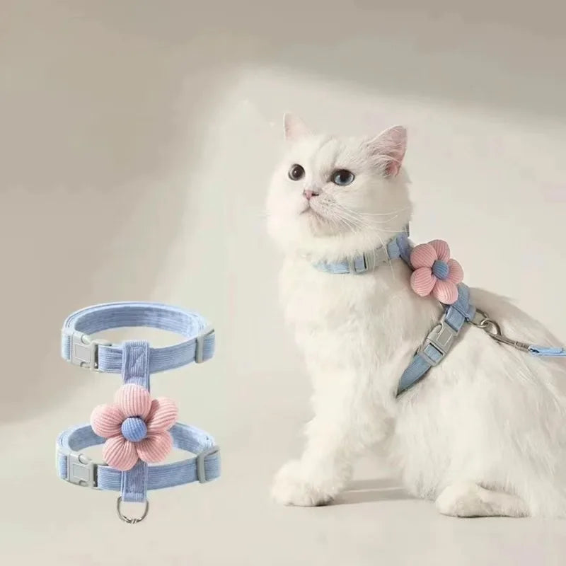 Adjustable Cat & Small Dog Harness Set