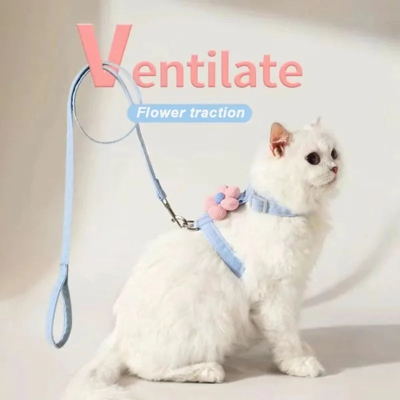 Adjustable Cat & Small Dog Harness Set
