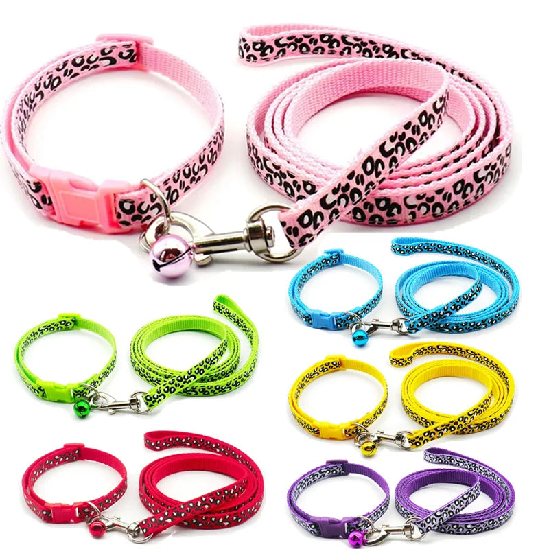 Leopard Print Cat & Dog Collar Set