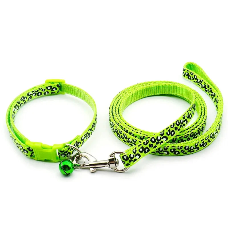 Leopard Print Cat & Dog Collar Set