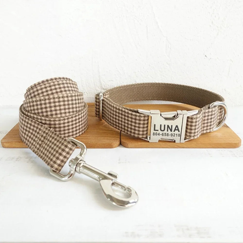 Personalized Nameplate ID Tag Collar & Leash