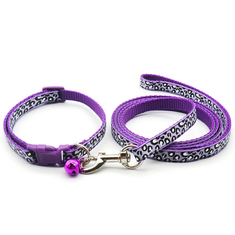 Leopard Print Cat & Dog Collar Set
