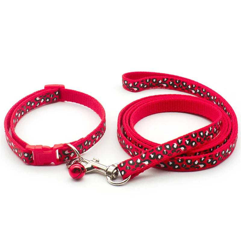 Leopard Print Cat & Dog Collar Set