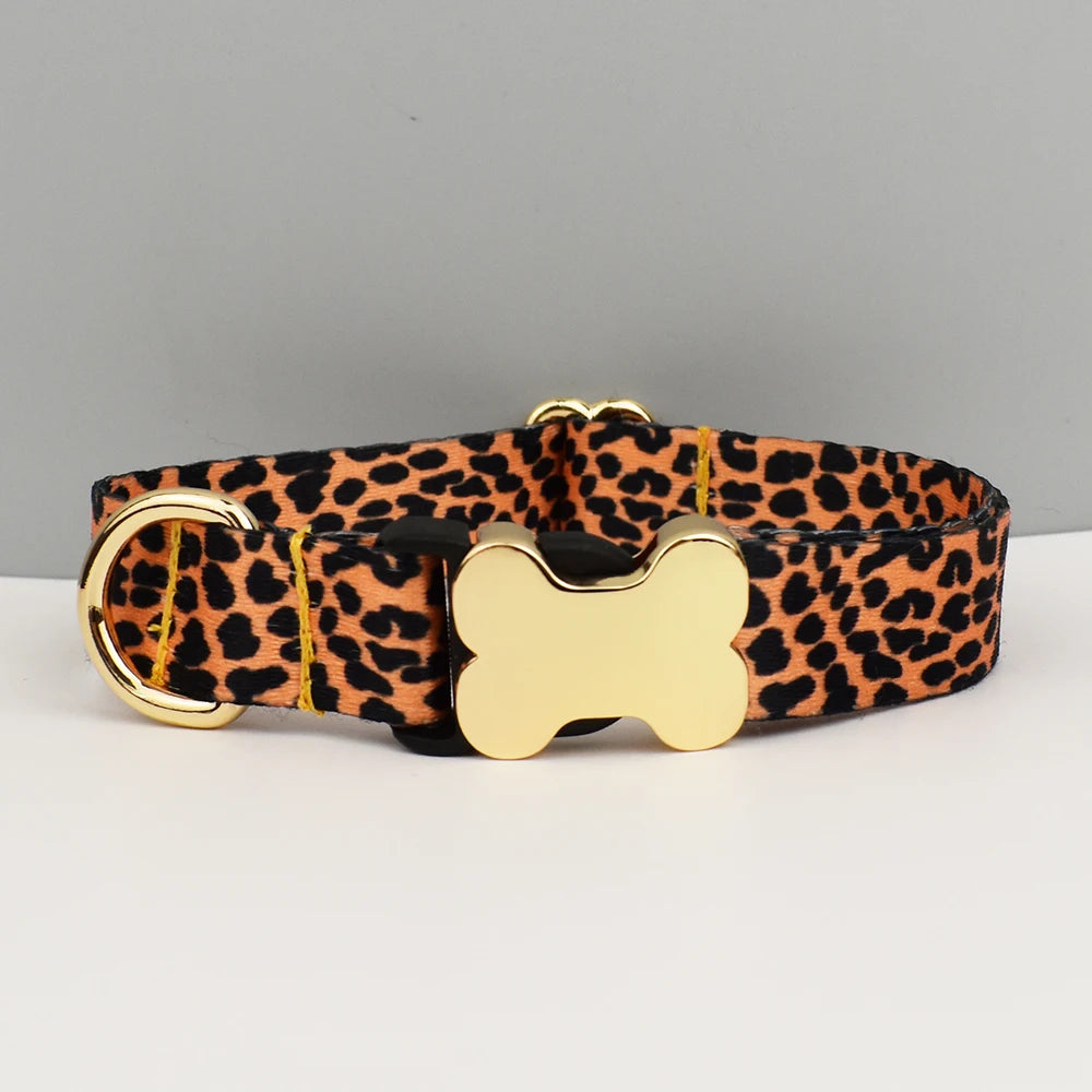 Ethnic Style Engraved Dog Collar & Leash