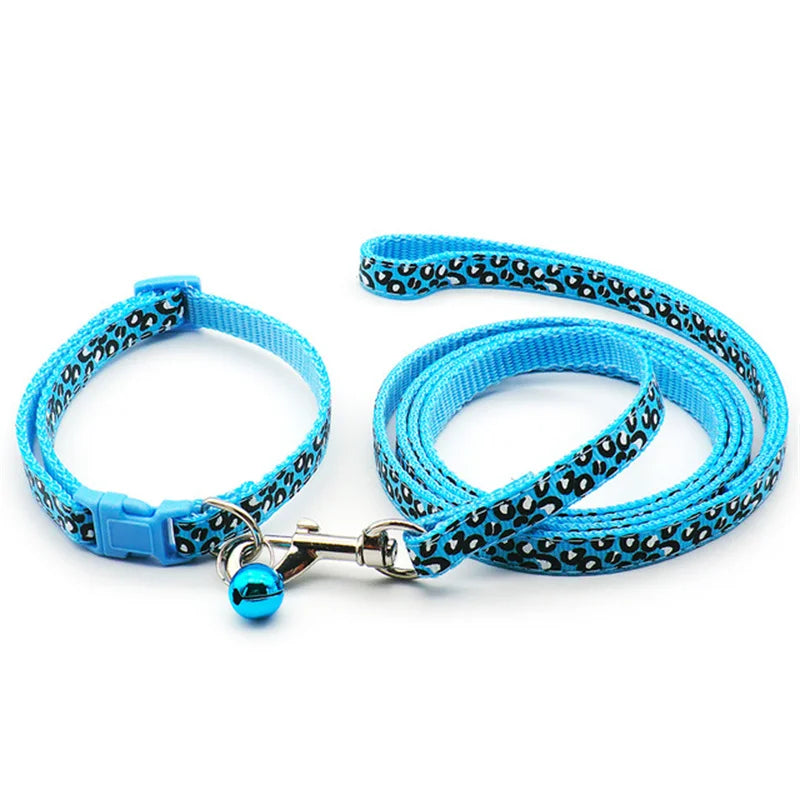 Leopard Print Cat & Dog Collar Set