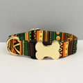 Ethnic Style Engraved Dog Collar & Leash