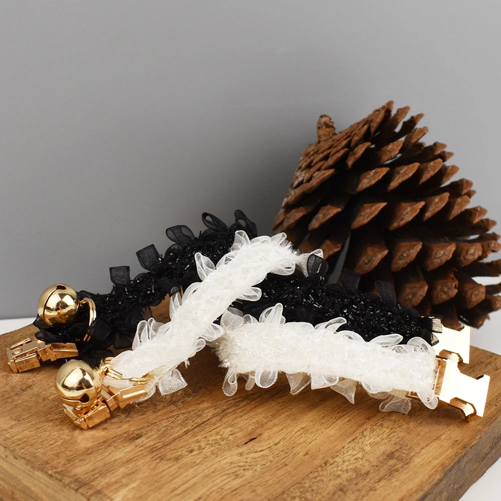 Lace Cat Collar with Bell — Personalized