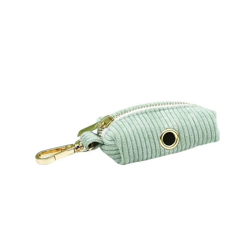 Light Green Corduroy Engraved Nameplate Dog Collar & Leash Set