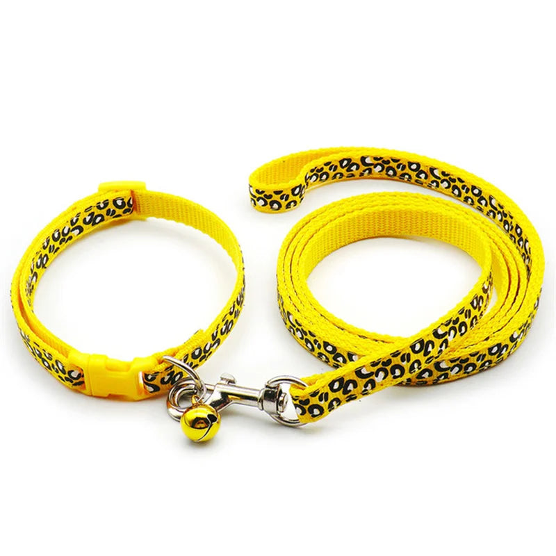 Leopard Print Cat & Dog Collar Set