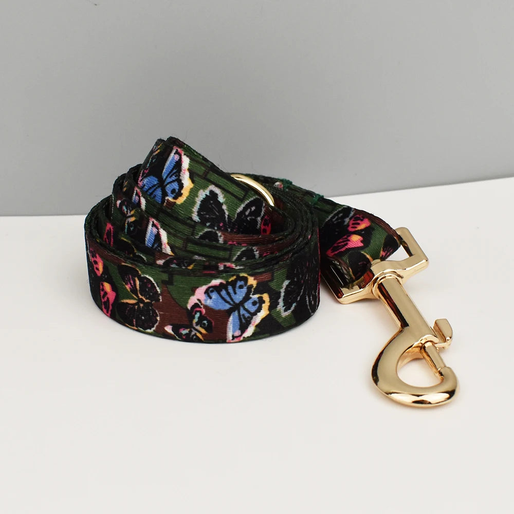 Ethnic Style Engraved Dog Collar & Leash