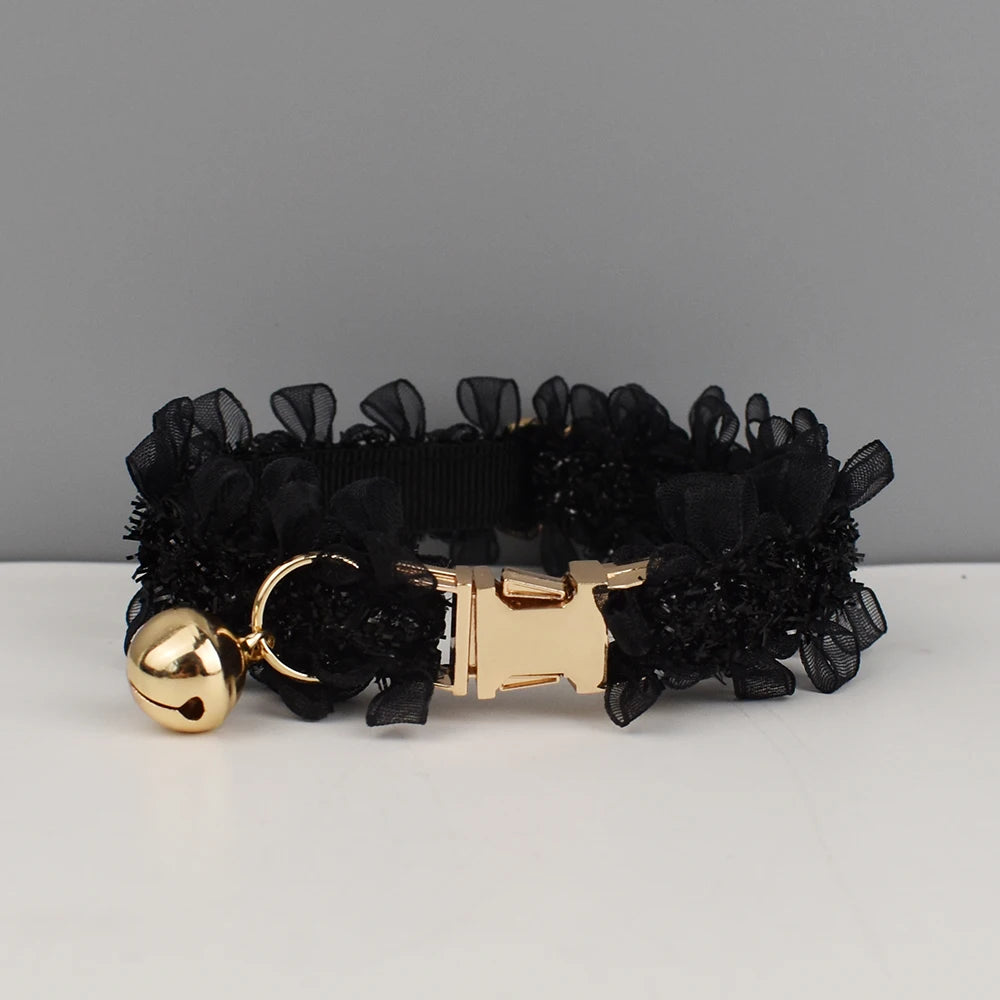 Lace Cat Collar with Bell — Personalized