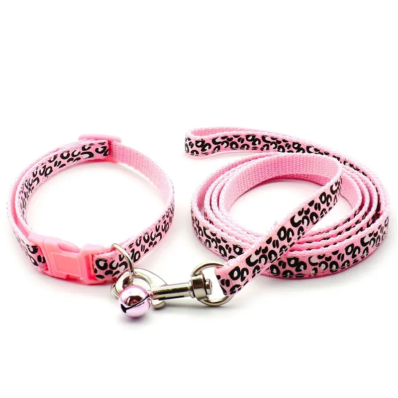 Leopard Print Cat & Dog Collar Set