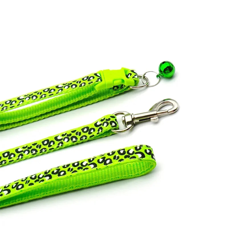Leopard Print Cat & Dog Collar Set
