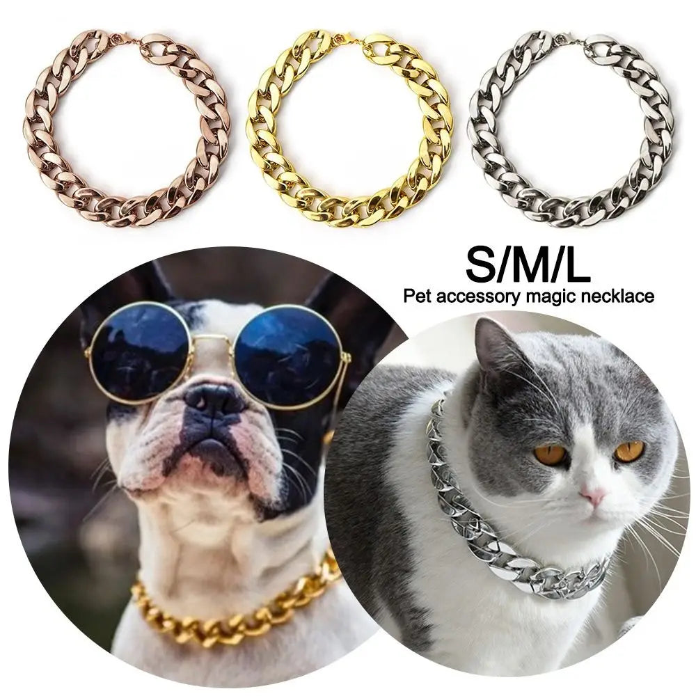 Gold Chain Fashion Collar for Cats & Dogs