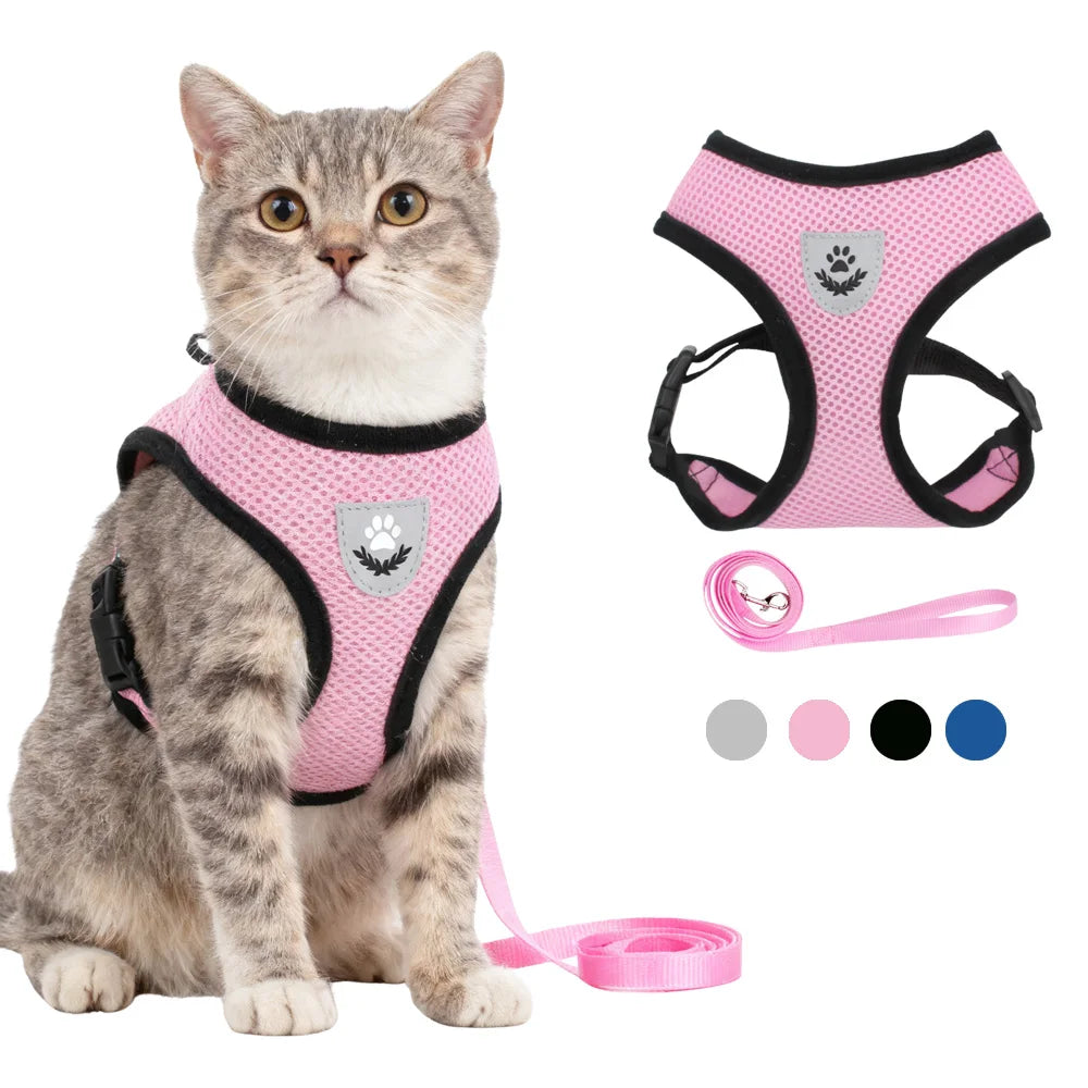 Breathable Cat Harness Vest & Leash Set