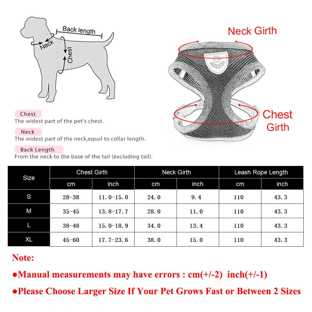 Breathable Cat Harness Vest & Leash Set